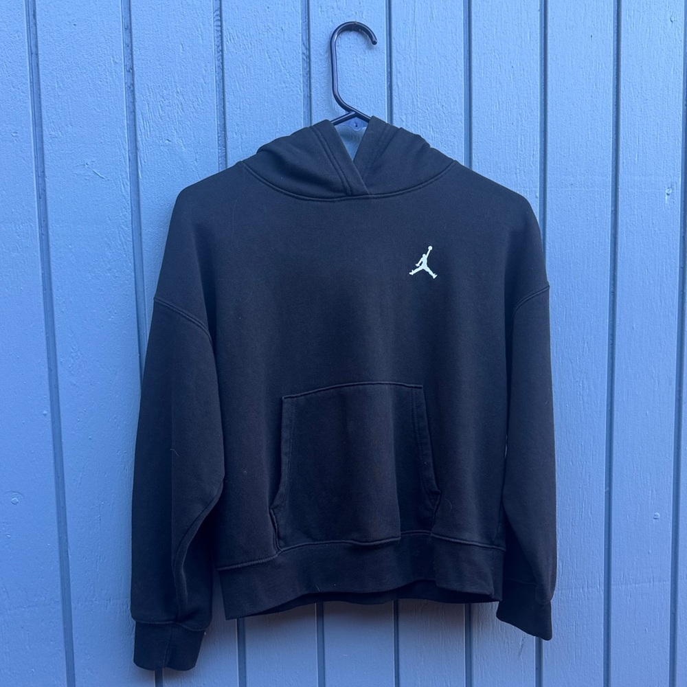 Jordan Black Crewneck Hoodie with White Jumpman